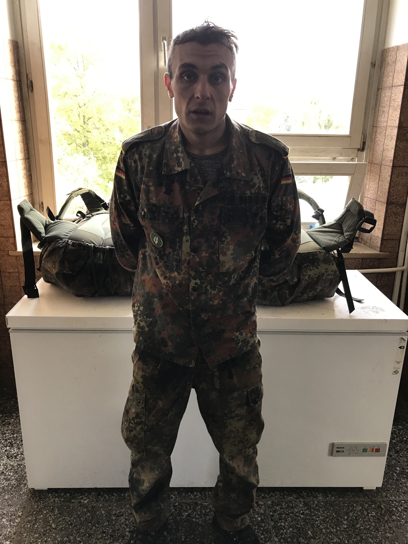 Florian Kaya nach dem Gepäckmarsch